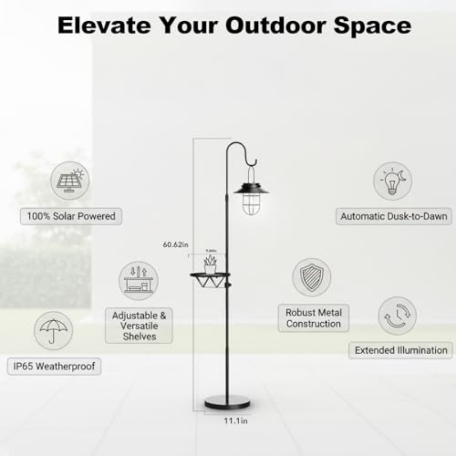 Solar Floor Lamp with Table, 6 - đánh giá và giá Outdoor Lighting Waterproof