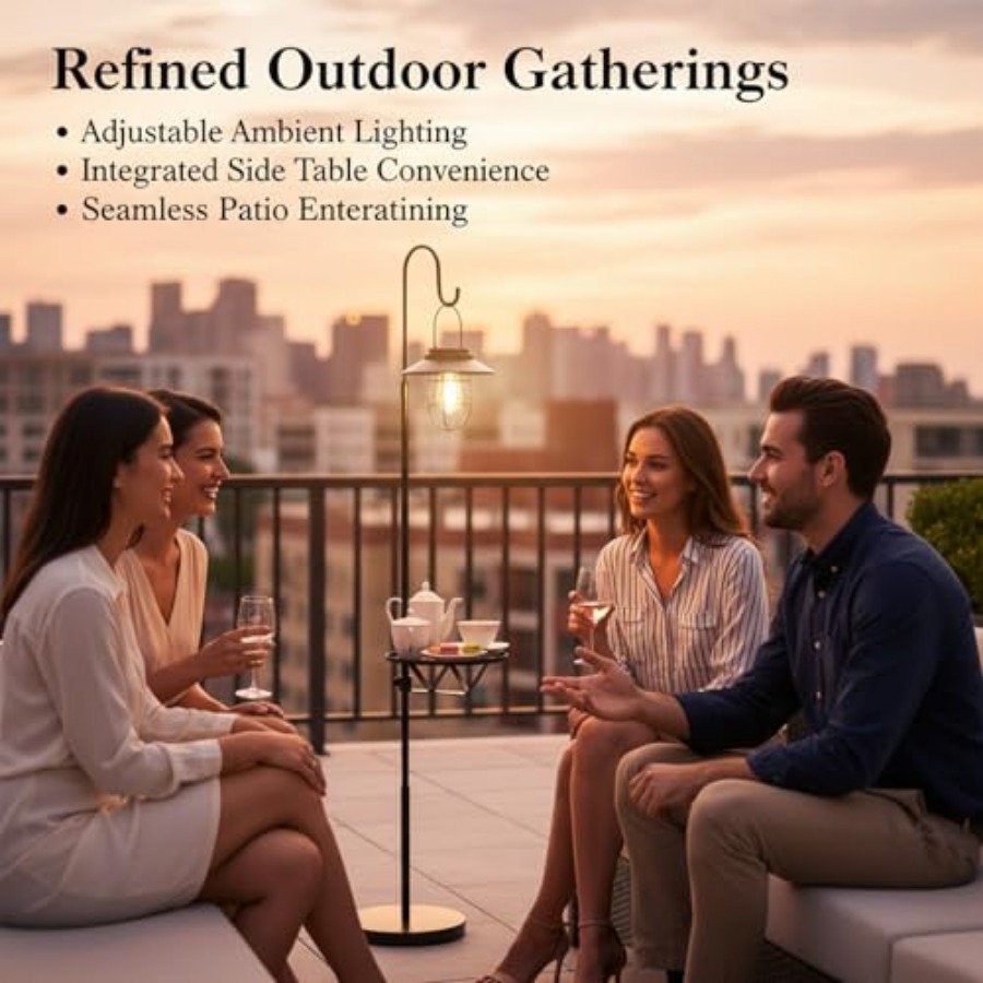 Solar Floor Lamp with Table, 6 - đánh giá và giá Outdoor Lighting Waterproof