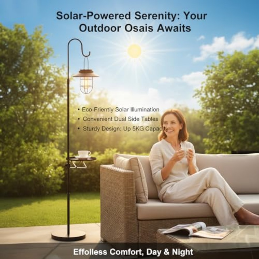 Solar Floor Lamp with Table, 6 - đánh giá và giá Outdoor Lighting Waterproof