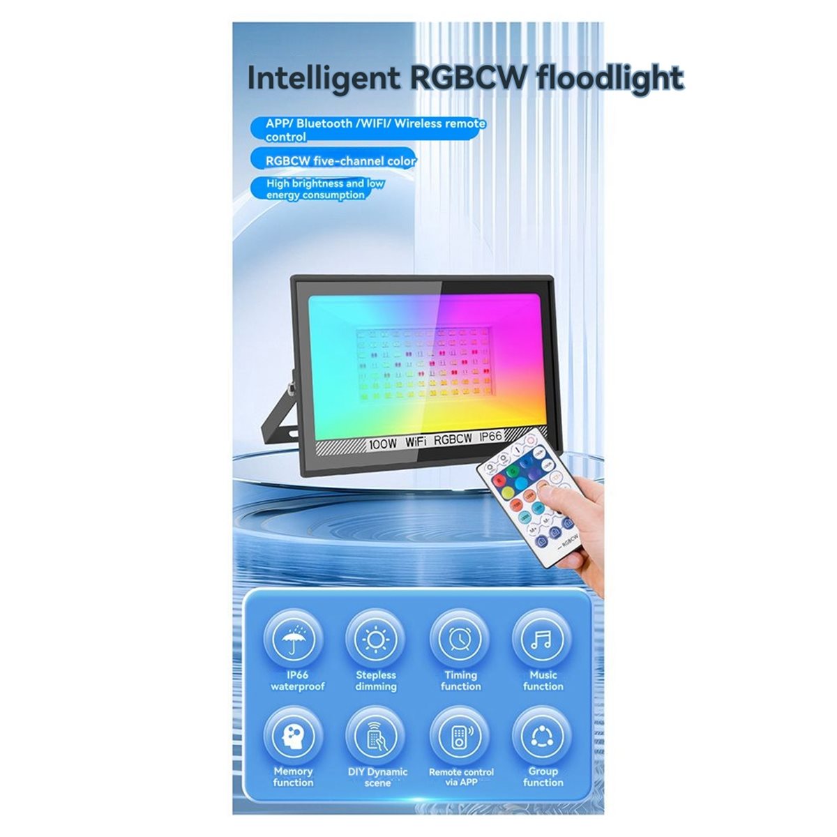 Nices 100W RGBCW LED Flood Lig - đánh giá và giá Outdoor Lighting Uk
