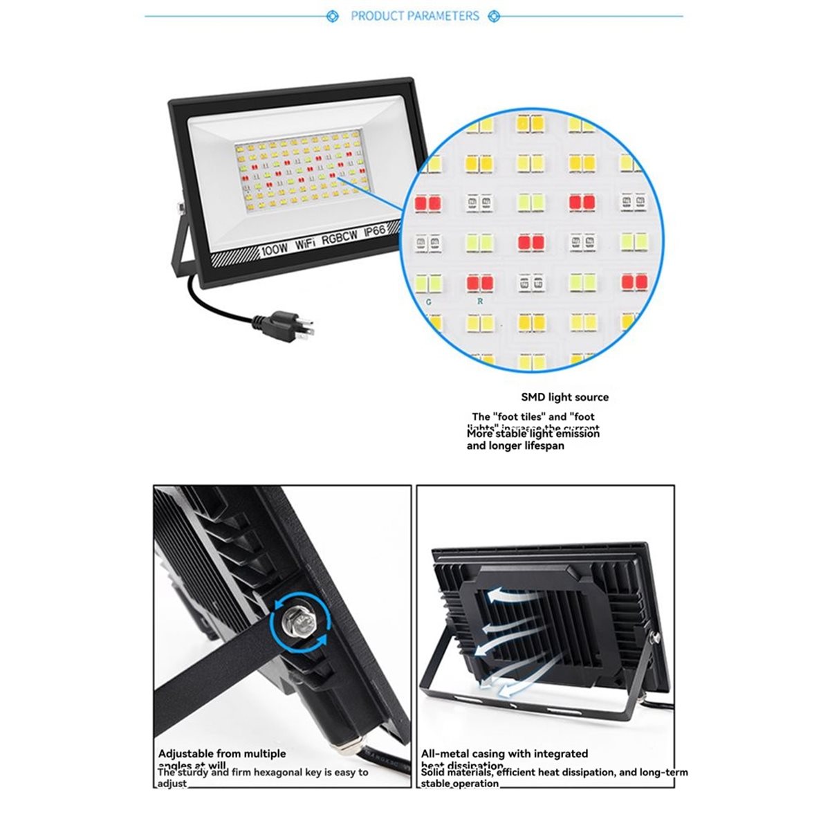 Nices 100W RGBCW LED Flood Lig - đánh giá và giá Outdoor Lighting Uk