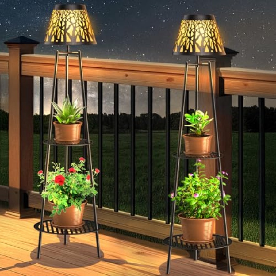 2 Pack Outdoor Solar Floor Lam - đánh giá và giá Outdoor Lighting Waterproof
