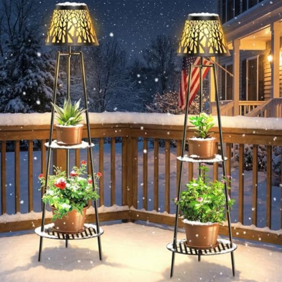 2 Pack Outdoor Solar Floor Lam - đánh giá và giá Outdoor Lighting Waterproof