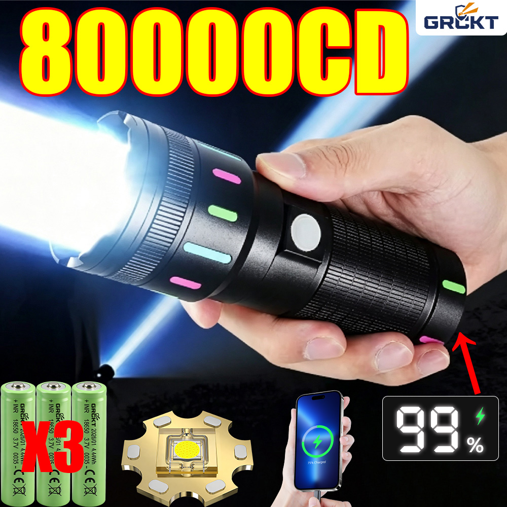 80000CD Most Powerful LED Flas - đánh giá và giá Outdoor Lighting Black