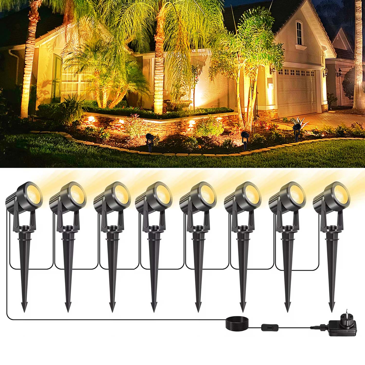 4/6/8LEDS 3000K Outdoor Spotli - đánh giá và giá Outdoor Lighting Uk