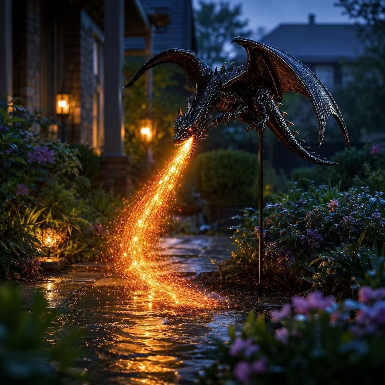 Solar Dragon Fire Garden Light - đánh giá và giá Outdoor Lighting Pathway