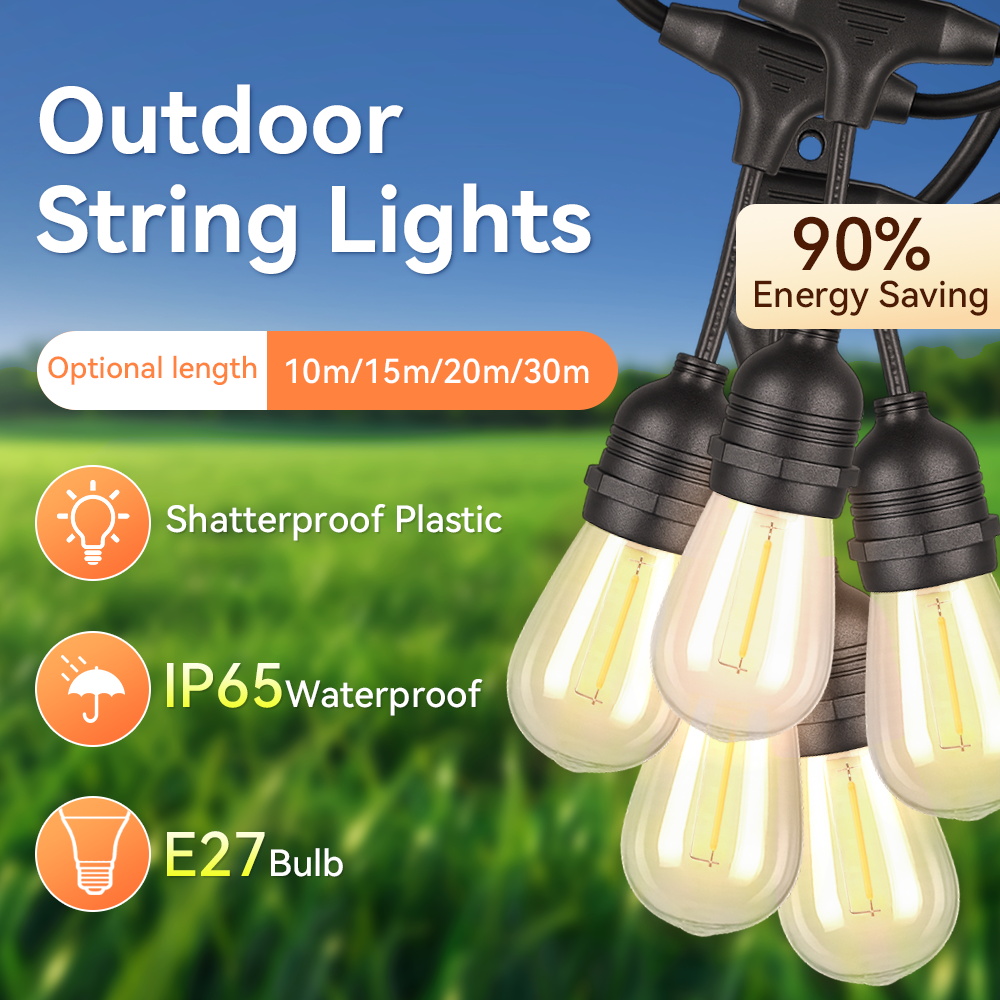 E27 Outdoor String Lights LED  - đánh giá và giá Outdoor Lighting Uk